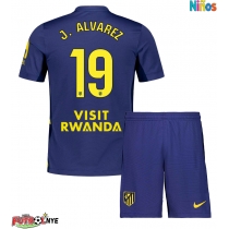 Camiseta Atletico Madrid Julian Alvarez #19 Visitante Equipación para niños 2025-26 manga corta (+ pantalones cortos)